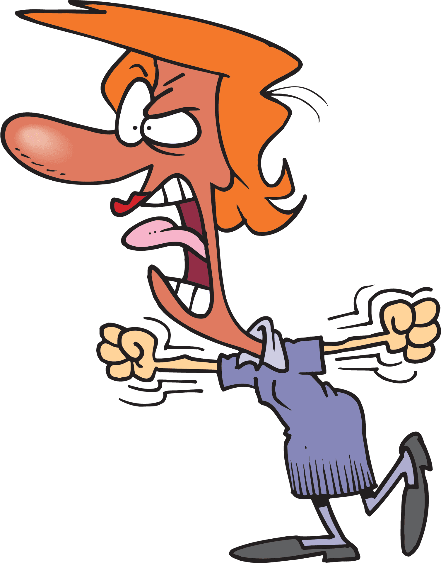 Angry Cartoon Character Shouting PNG Image