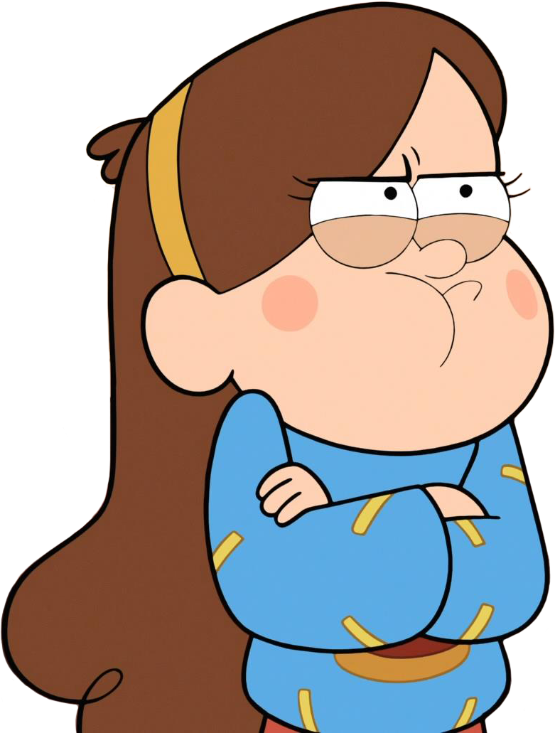 Angry Cartoon Girl Arms Crossed PNG Image