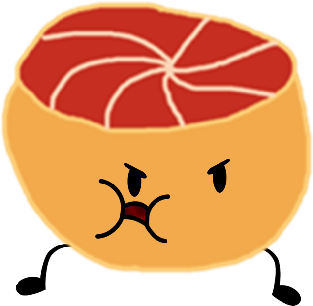 Angry Cartoon Grapefruit Character PNG Image