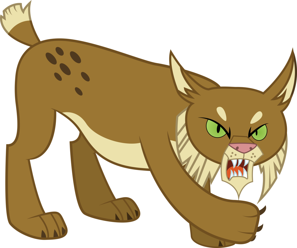 Angry Cartoon Lynx PNG Image