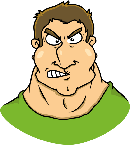 Angry Cartoon Man Green Shirt PNG Image