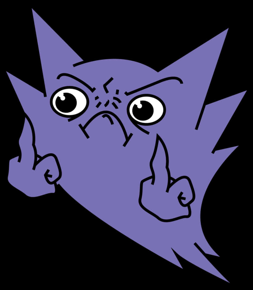 Angry Cat Cartoon Gesturing Double Middle Finger PNG Image