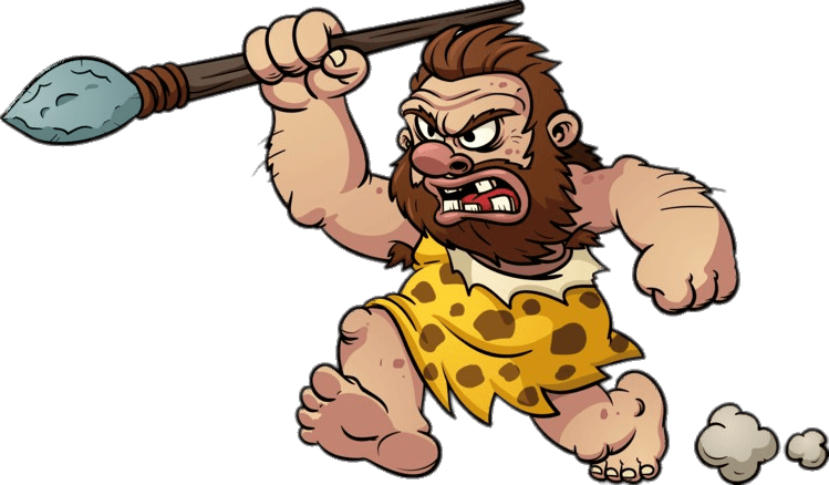 Angry Caveman Cartoon PNG Image