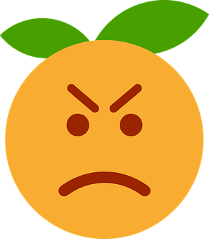 Angry Clementine Emoji PNG Image