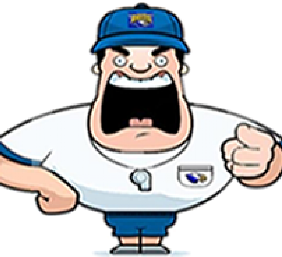 Angry Coach Cartoon Character PNG Image