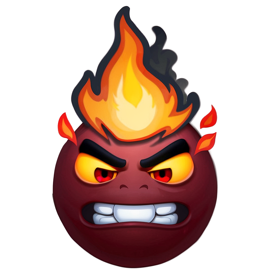 Angry Emoji With Fire Png 11 PNG Image