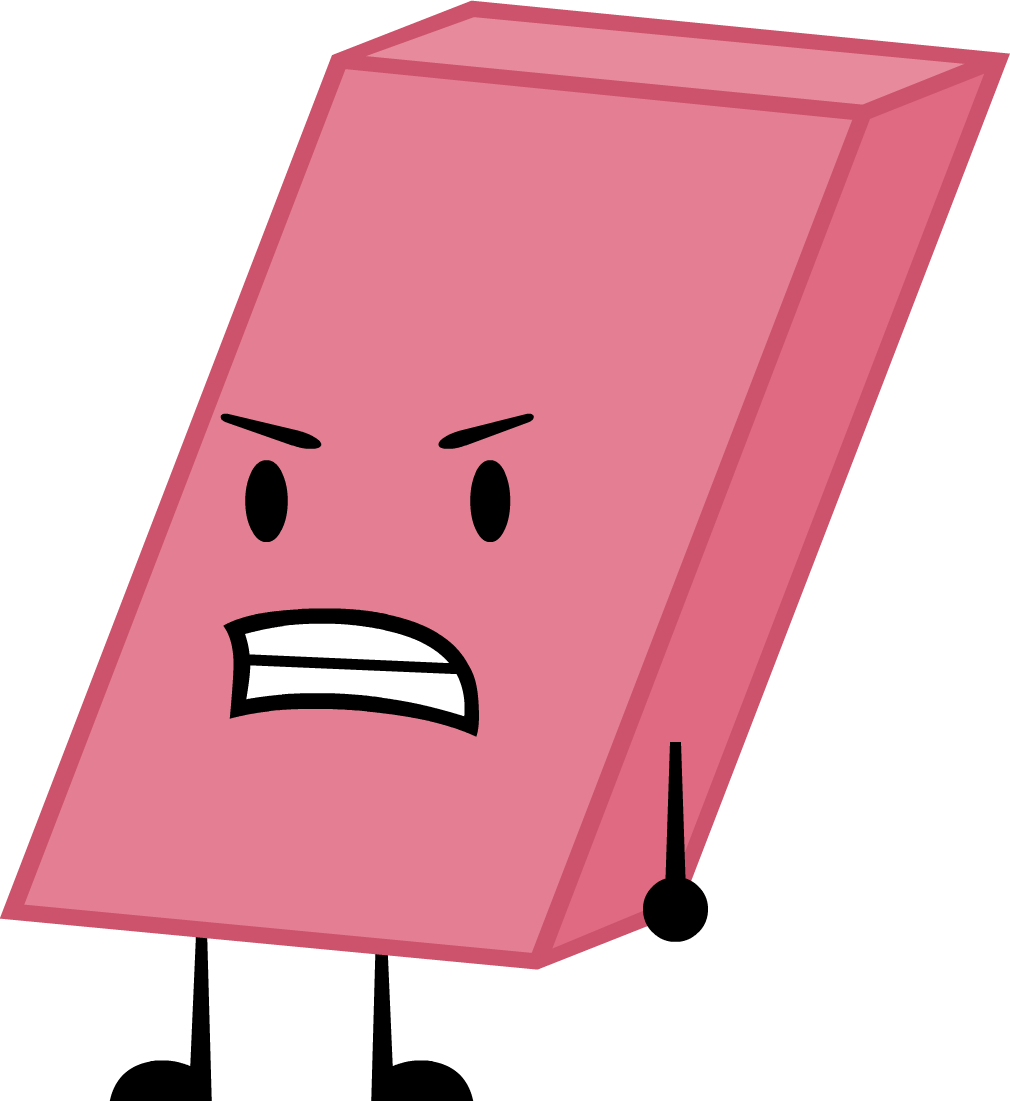 Angry Eraser Cartoon Character PNG Image