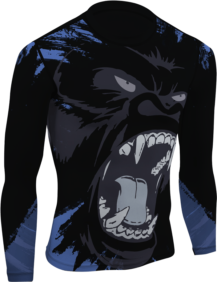 Angry Gorilla Graphic Long Sleeve Shirt PNG Image