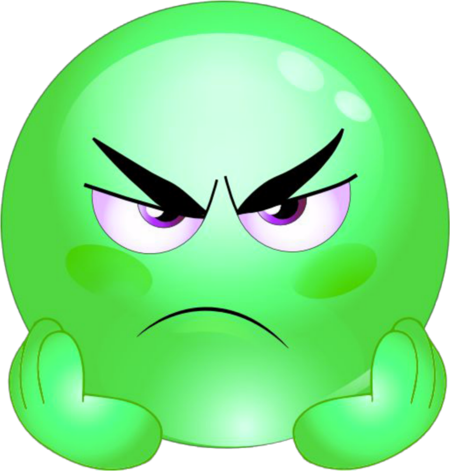 Angry Green Emoji.png PNG Image