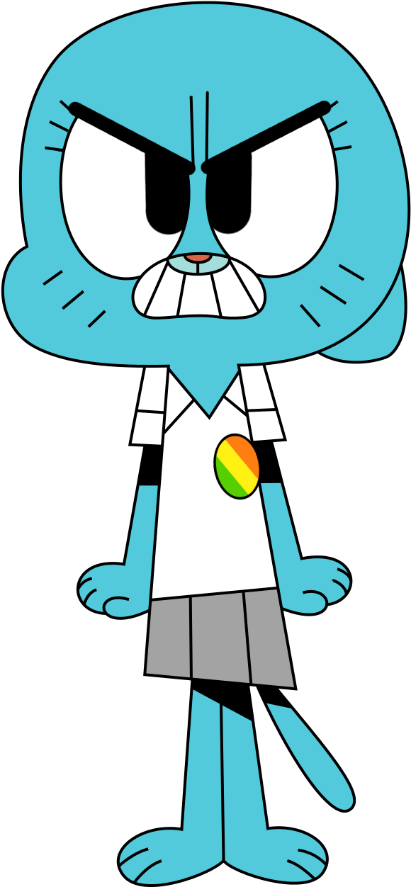 Angry Gumball Character Art PNG Image