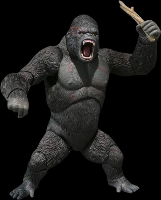 Angry King Kong With Club PNG Image