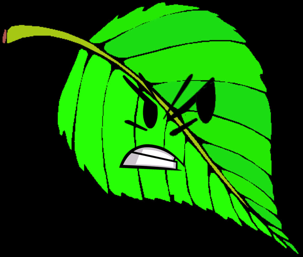 Angry Leaf Cartoon Clipart PNG Image