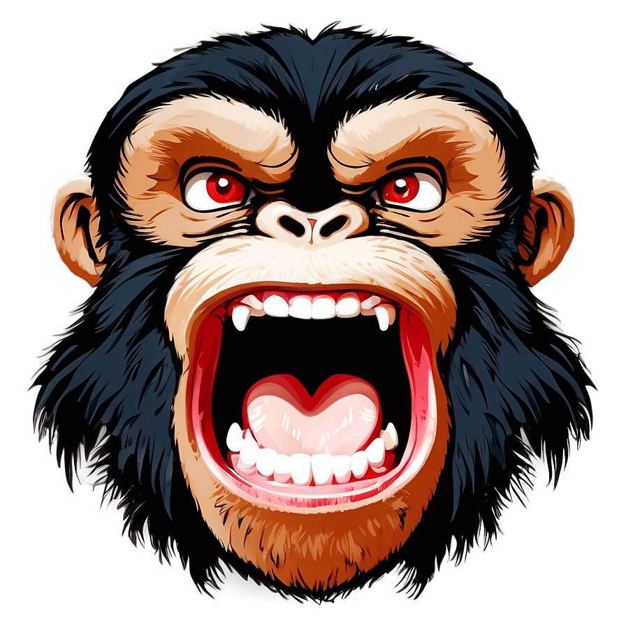 Angry Monkey Face Graphic Png Uog53 PNG Image