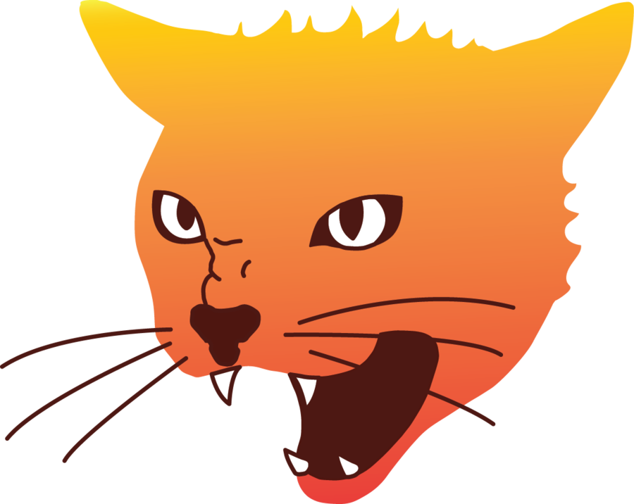 Angry Orange Cat Cartoon PNG Image