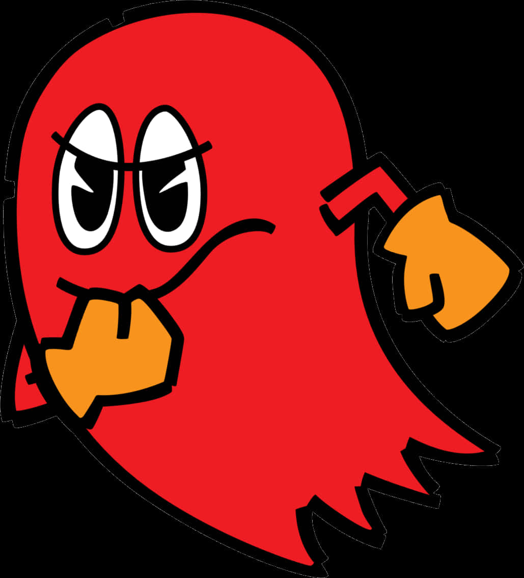 Angry Red Ghost Cartoon PNG Image