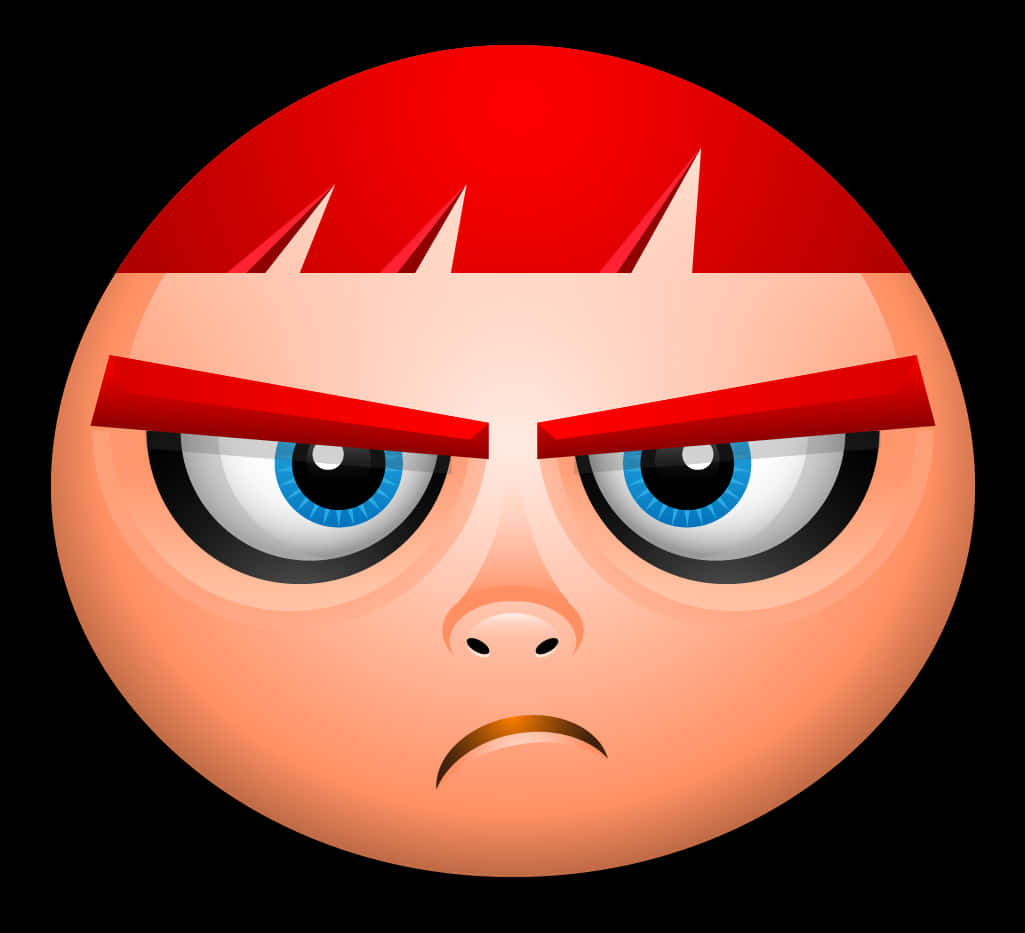 Angry Red Haired Cartoon Character PNG Image