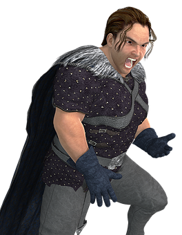 Angry Warrior Character PNG Image