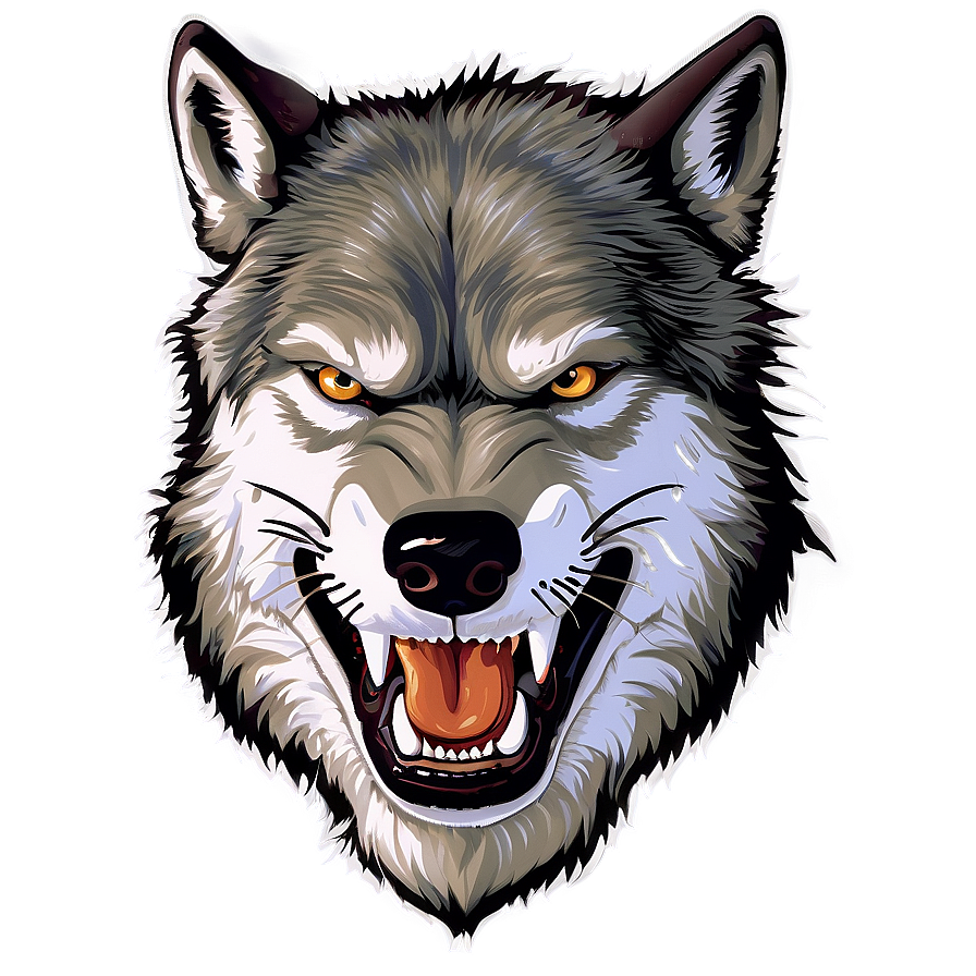 Angry Wolf Face Graphic Png Pdm1 PNG Image