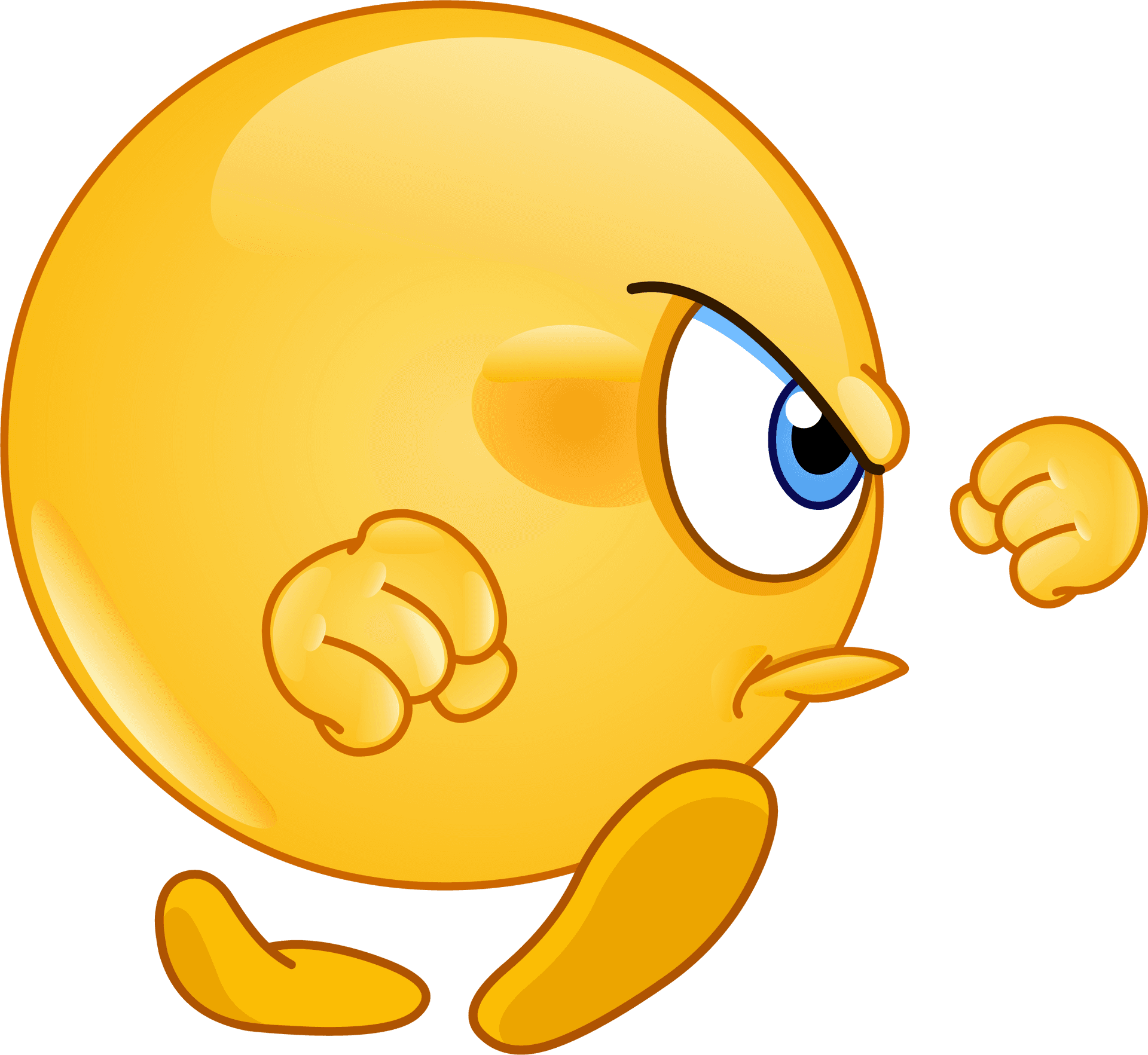 Angry Yellow Emoji Fist Clenched PNG Image