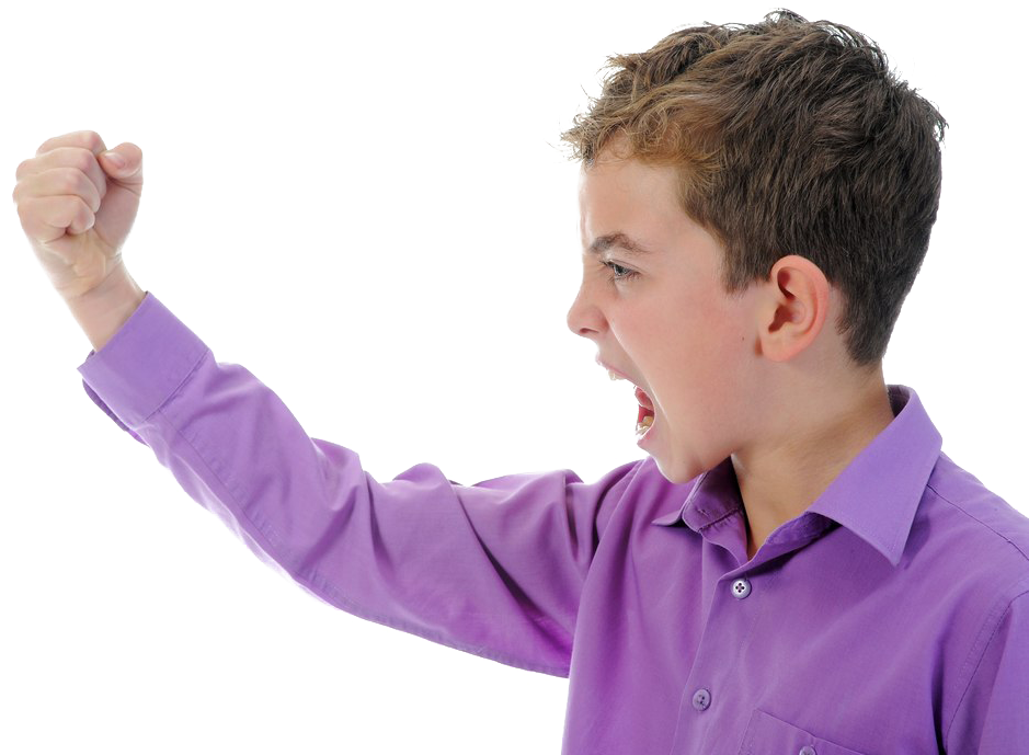 Angry Young Boy Gesture PNG Image