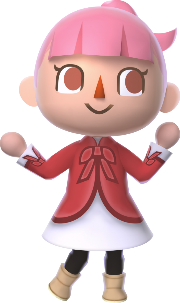 Animal Crossing Character Pink Hair PNG Image