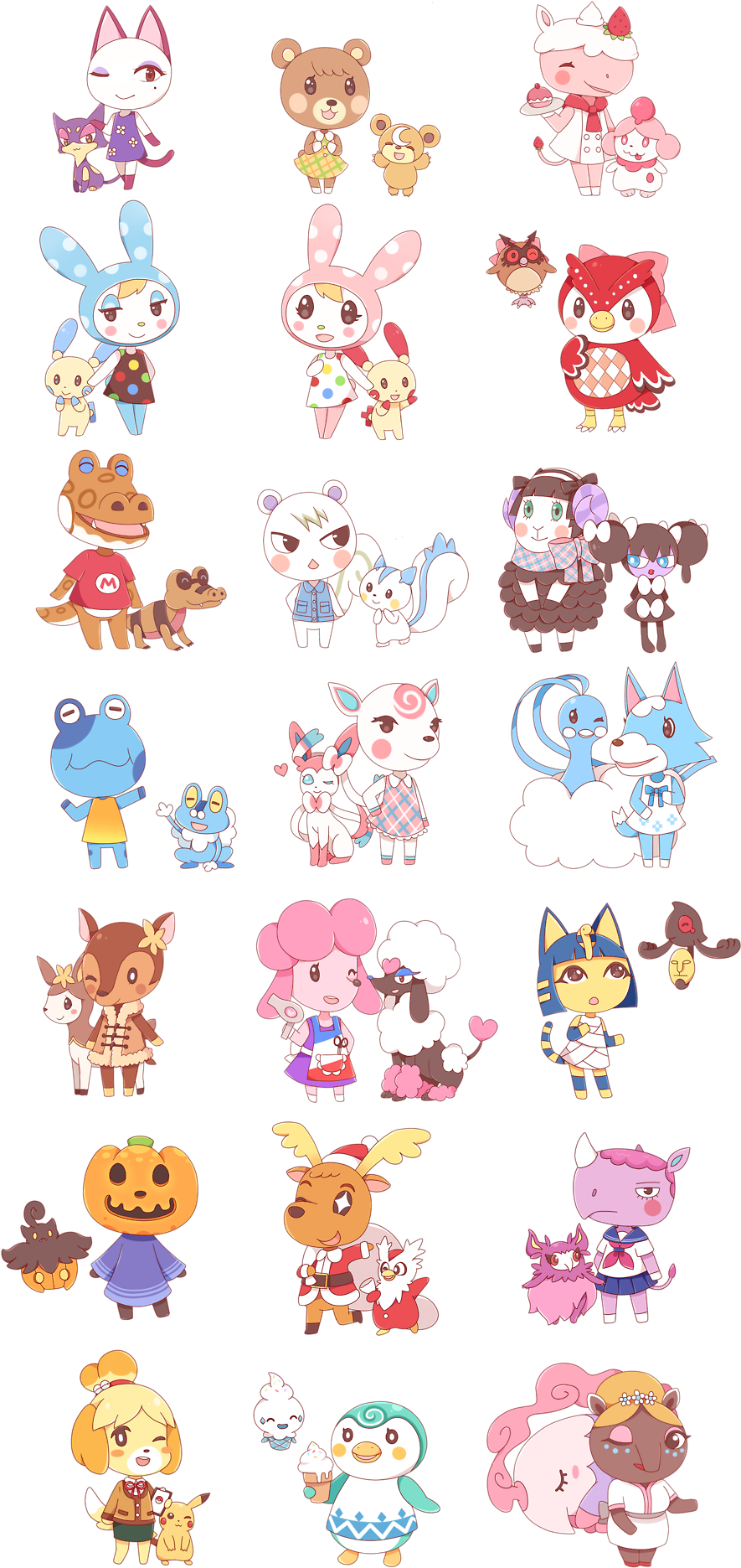 Animal Crossing Characters Cute Illustration PNG Image