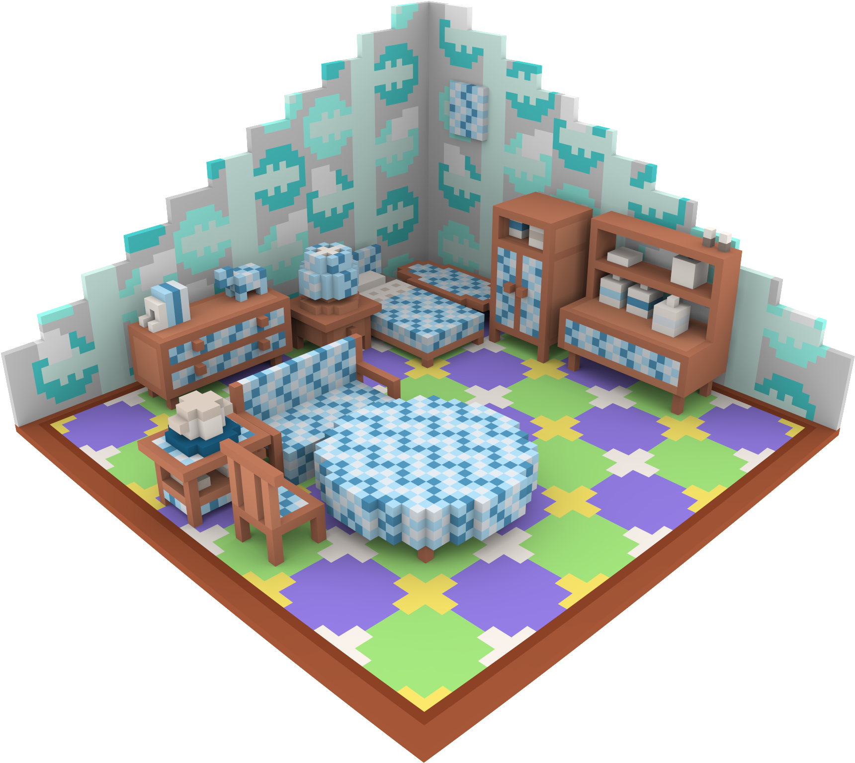 Animal Crossing Pixel Room Design PNG Image