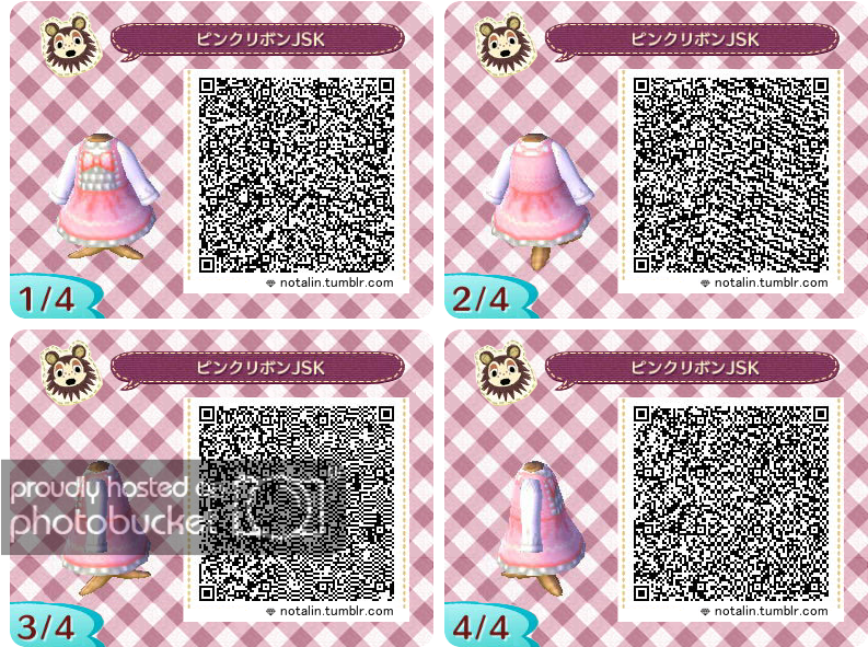 Animal Crossing Q R Codes Pink Dress Set PNG Image