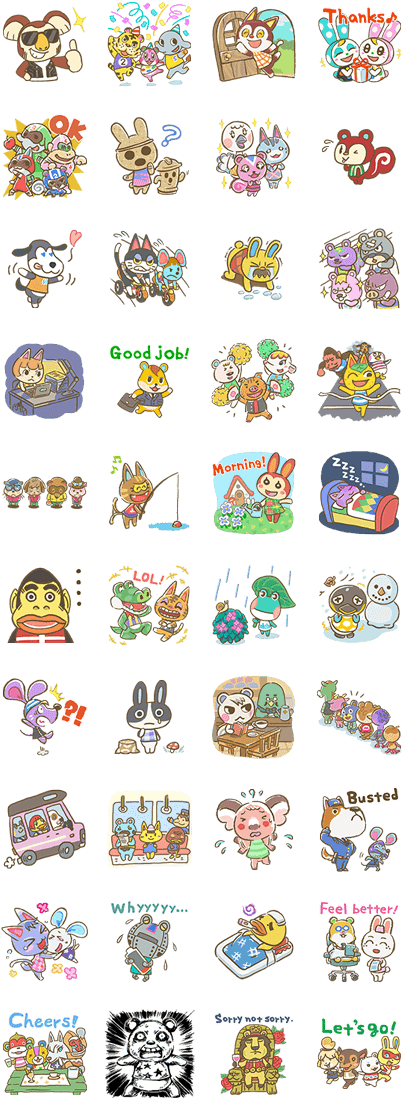 Animal Crossing Sticker Collection PNG Image