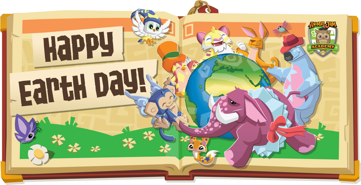 Animal_ Jam_ Happy_ Earth_ Day_ Celebration PNG Image