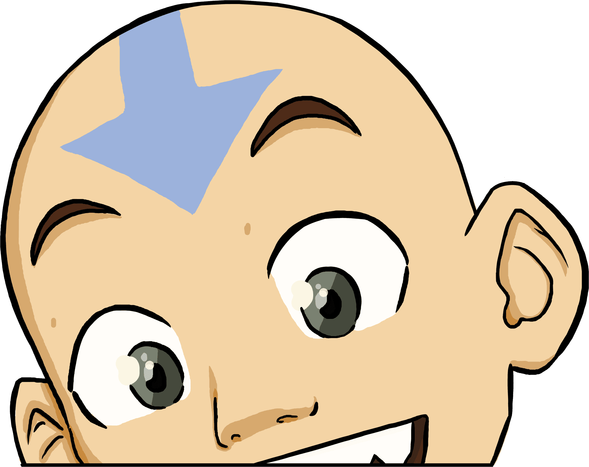 Animated Aang Excited Expression PNG Image