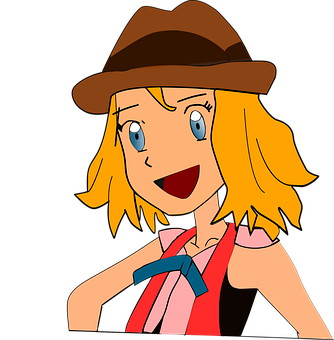 Animated Adventurer Girl Cartoon PNG Image