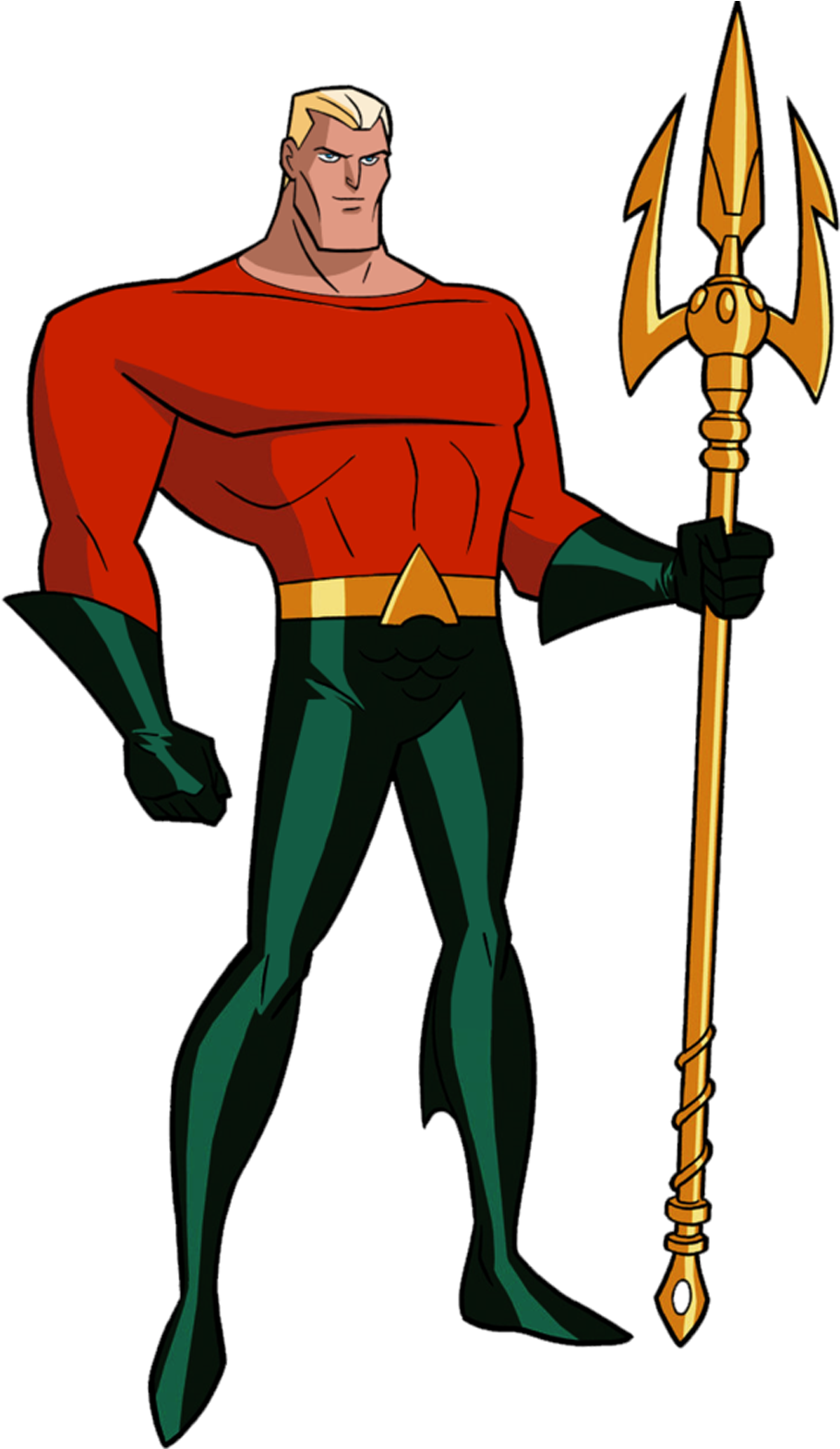 Animated Aquamanwith Trident PNG Image