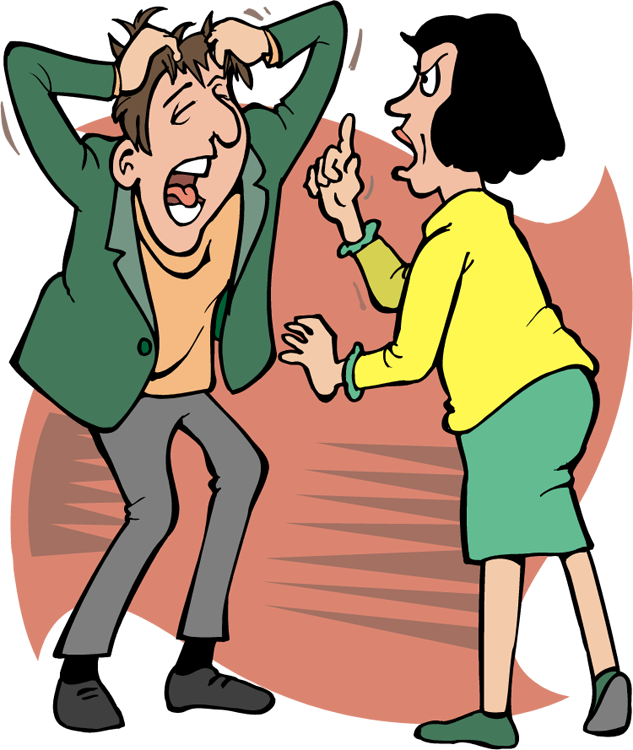 Animated Argument Between Two People PNG Image