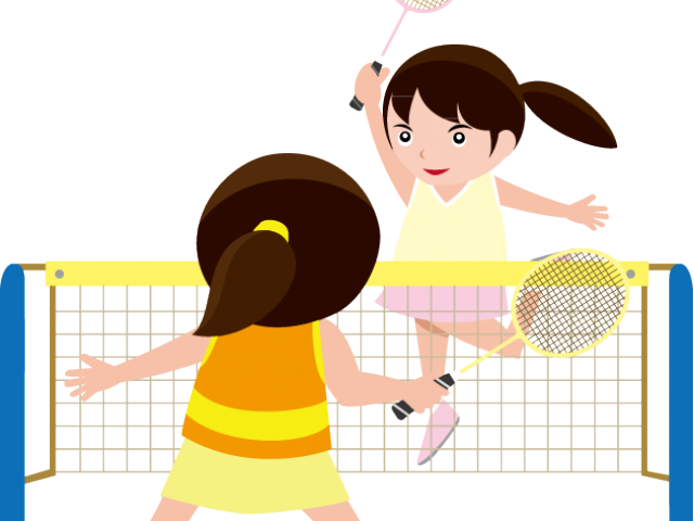 Animated Badminton Match Play PNG Image