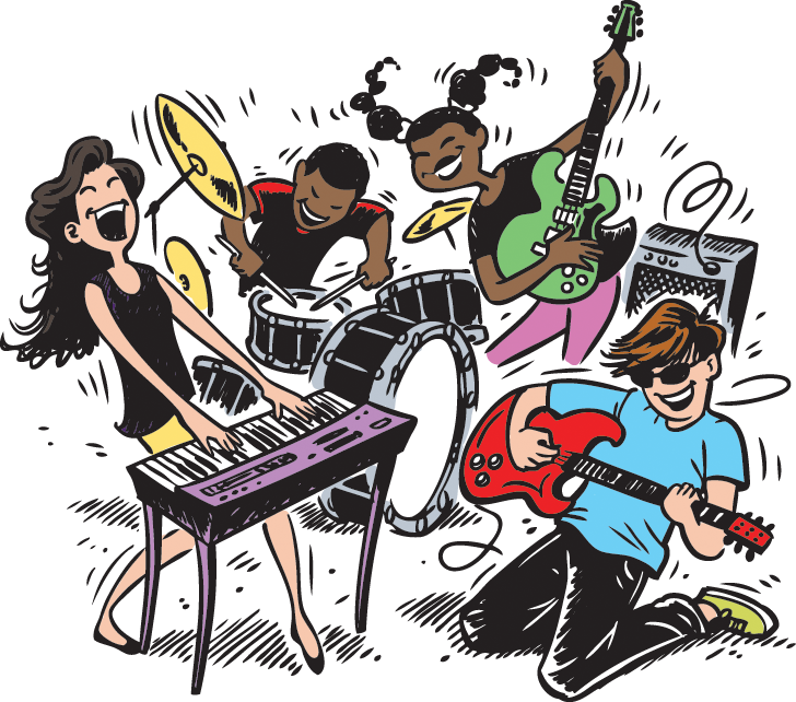 Animated Band Performance_ Concert Scene PNG Image