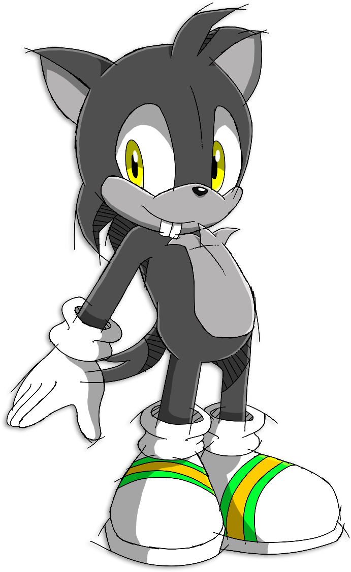 Animated Black Hedgehog Character PNG Image