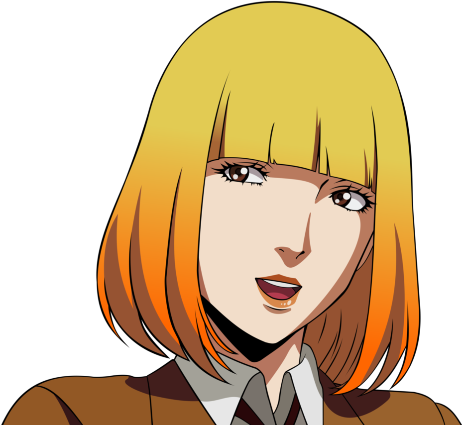 Animated Blonde Character Smiling PNG Image