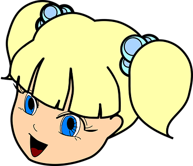 Animated Blonde Girl Cartoon Character PNG Image