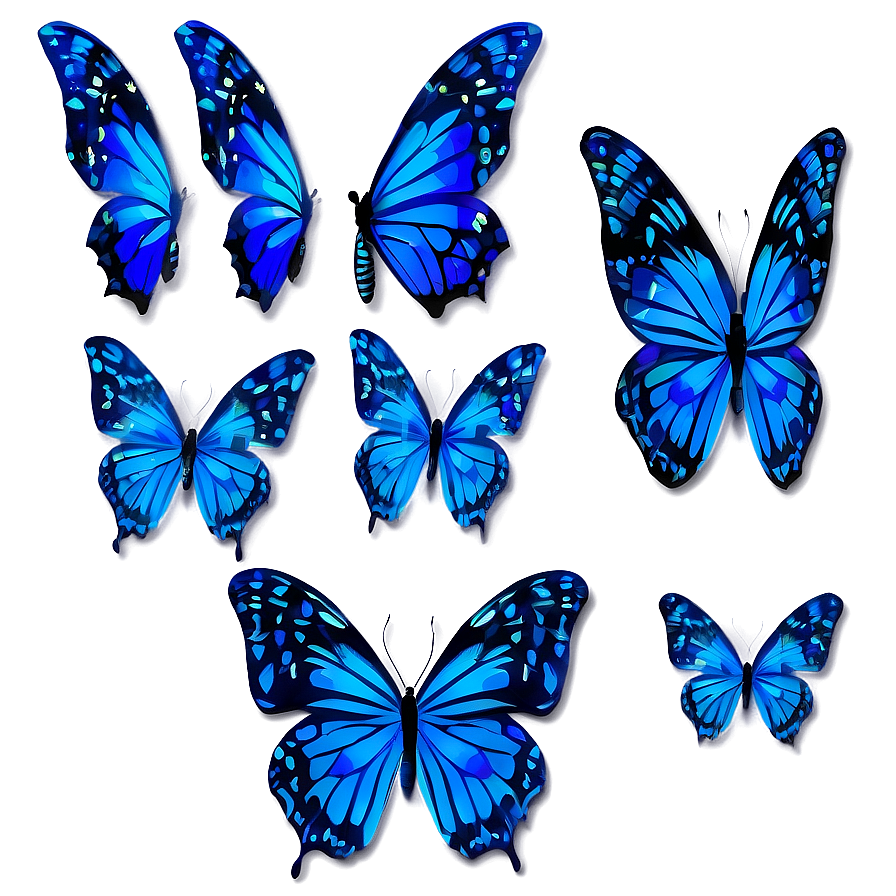 Animated Blue Butterflies Png Exc PNG Image