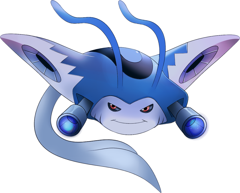 Animated Blue Creature Floating PNG Image