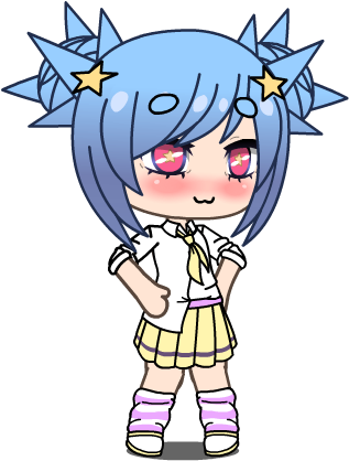 Animated Blue Haired Character PNG Image