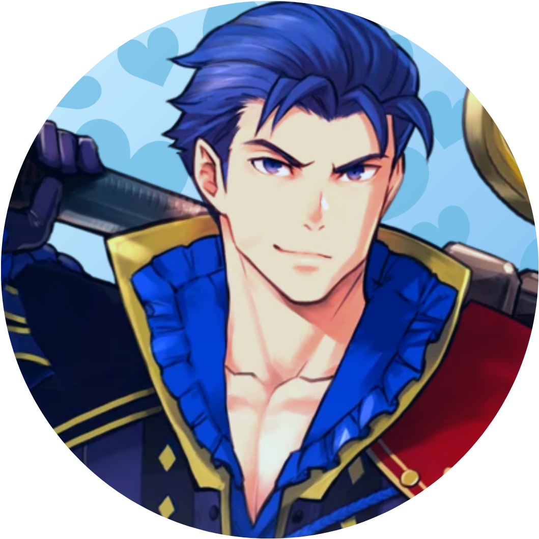 Animated Blue Haired Swordsman PNG Image