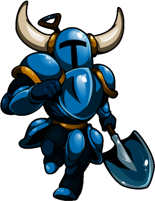 Animated Blue Knight Shovel PNG Image