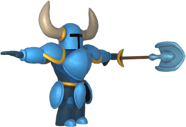 Animated Blue Knightwith Axe PNG Image