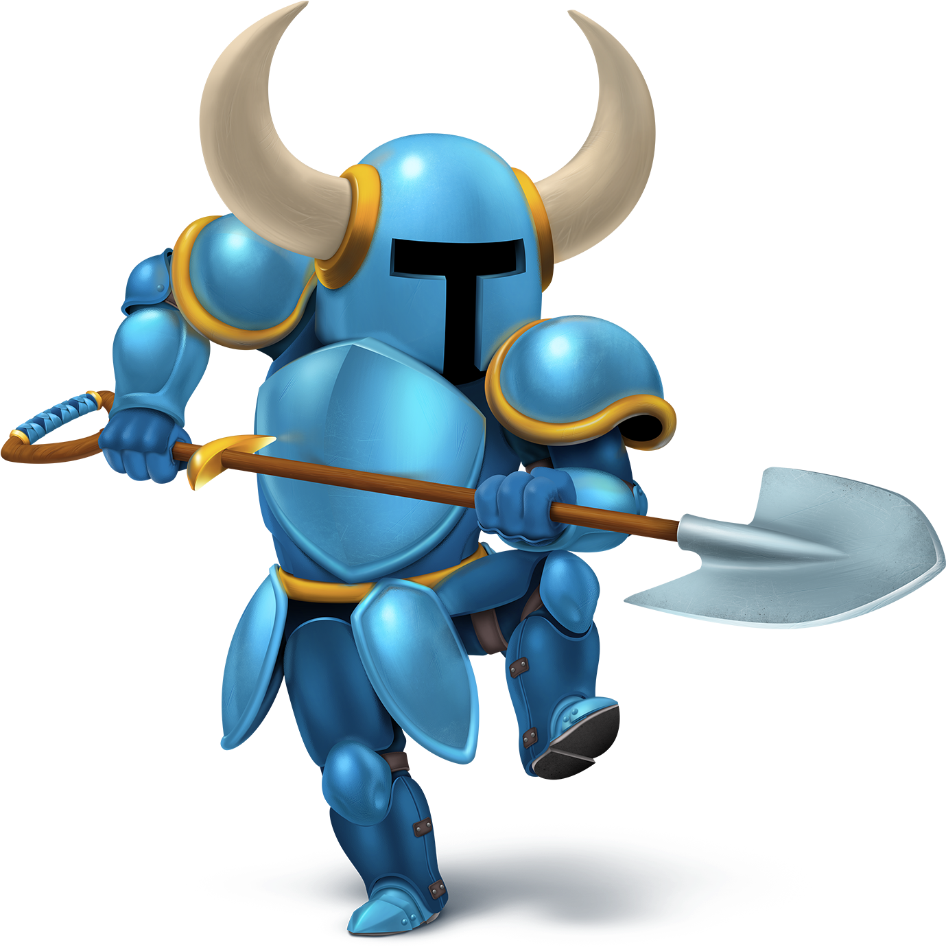 Animated Blue Knightwith Halberd PNG Image