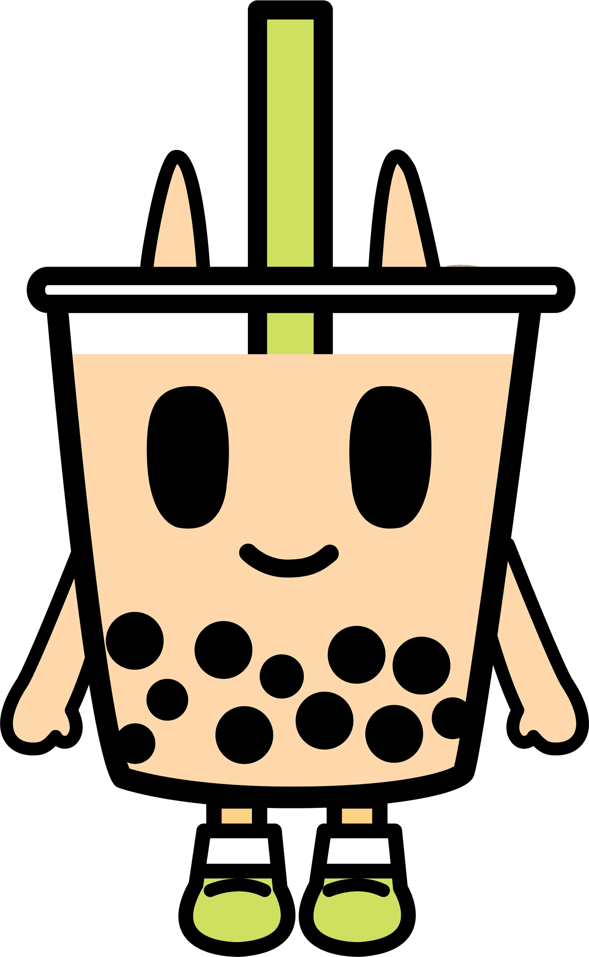 Animated Boba Tea Character PNG Image