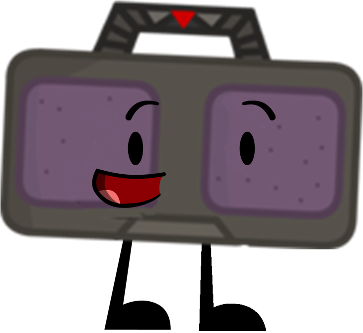 Animated Boombox Character Smiling PNG Image