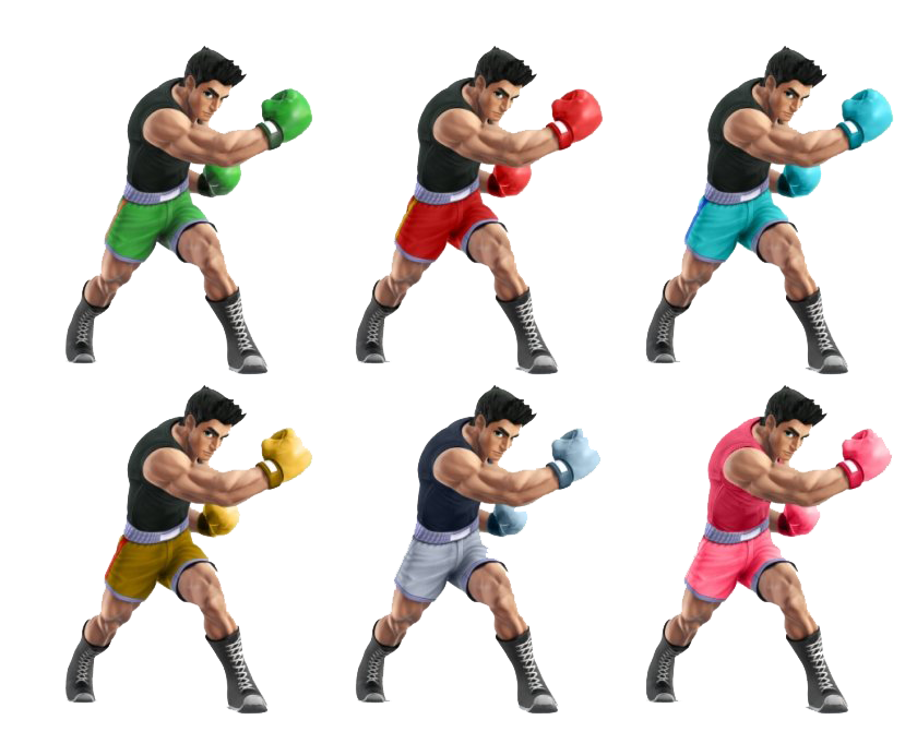 Animated Boxer Multiple Outfits PNG Image