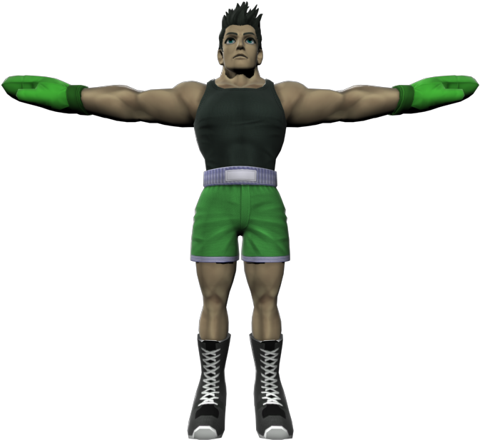 Animated Boxer Spread Arms Pose PNG Image